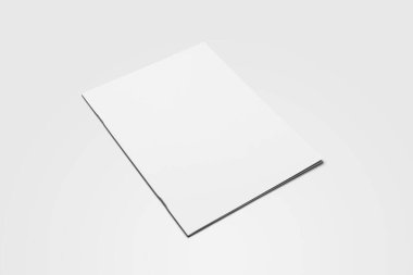 A4 Reklam Dergisi Broşürü Model 3D Hazırlama Beyaz Arkaplanı