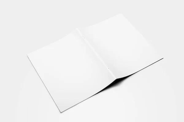 Magazyn Reklamowy Broszura Mockup Rendering White Tło — Zdjęcie stockowe