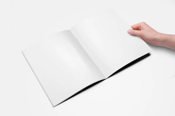 Brochure Publicité Magazine Mockup Rendu Fond Blanc — Photo