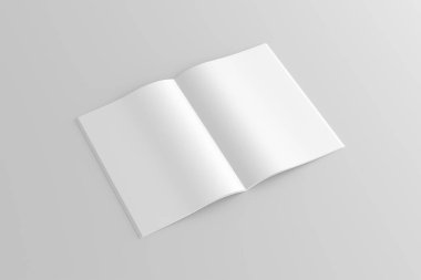 A4 Reklam Dergisi Broşürü Model 3D Hazırlama Beyaz Arkaplanı