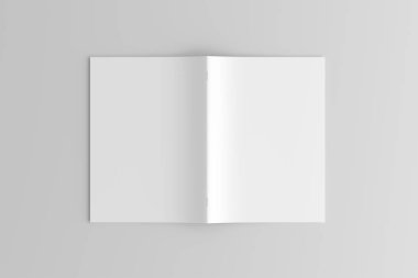 A4 Reklam Dergisi Broşürü Model 3D Hazırlama Beyaz Arkaplanı