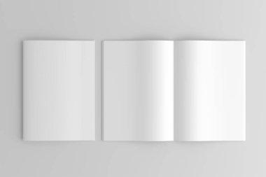 A4 Reklam Dergisi Broşürü Model 3D Hazırlama Beyaz Arkaplanı