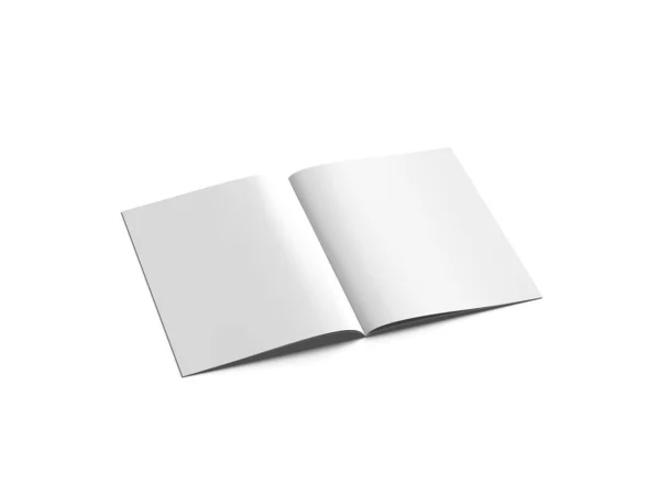 Pubblicità Magazine Brochure Mockup Rendering Sfondo Bianco — Foto Stock