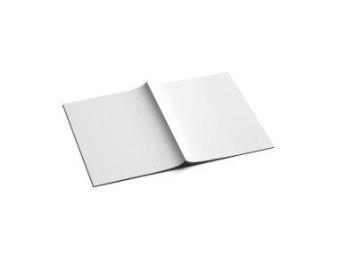 A4 Reklam Dergisi Broşürü Model 3D Hazırlama Beyaz Arkaplanı