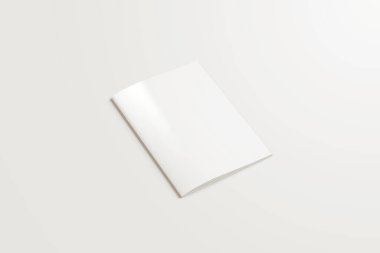 A4 Reklam Dergisi Broşürü Model 3D Hazırlama Beyaz Arkaplanı