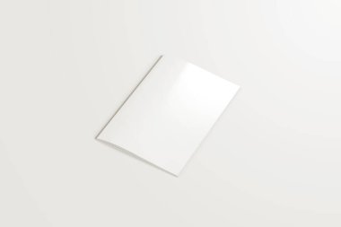 A4 Reklam Dergisi Broşürü Model 3D Hazırlama Beyaz Arkaplanı