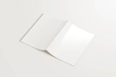 A4 Reklam Dergisi Broşürü Model 3D Hazırlama Beyaz Arkaplanı