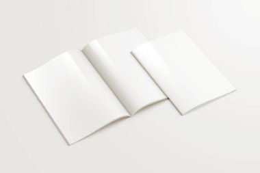 A4 Reklam Dergisi Broşürü Model 3D Hazırlama Beyaz Arkaplanı