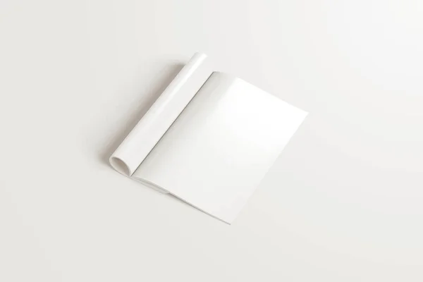 Werbemagazin Broschüre Mockup Rendering Weißer Hintergrund — Stockfoto