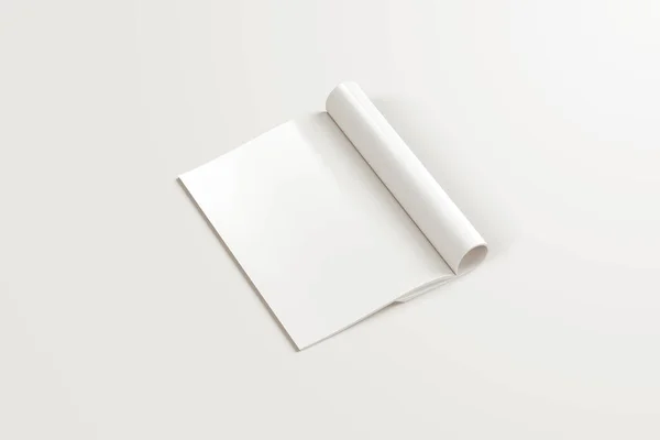 Advertising Magazine Brochure Mockup Rendering White Background — Stock Photo, Image