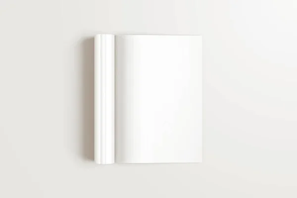 A4広告雑誌パンフレットモックアップ3Dレンダリングホワイト背景 — ストック写真