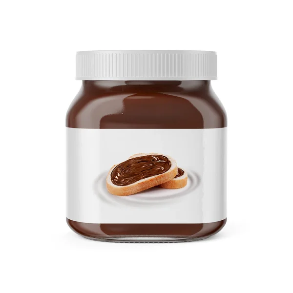 Kaca Jar Chocolate Mockup Rendering — Stok Foto