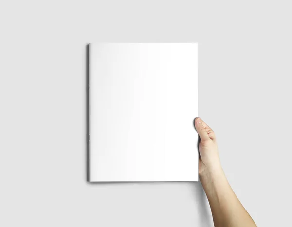 A4广告学杂志小册子Mockup 3D渲染白色背景 — 图库照片