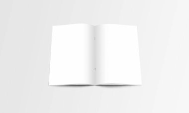 A4 Reklam Dergisi Broşürü Model 3D Hazırlama Beyaz Arkaplanı