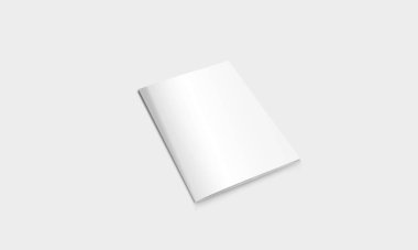 A4 Reklam Dergisi Broşürü Model 3D Hazırlama Beyaz Arkaplanı