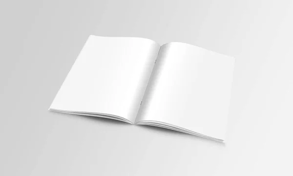 Διαφημιστικό Περιοδικό Έντυπο Mockup Απόδοση Λευκό Φόντο — Φωτογραφία Αρχείου