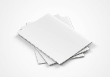 A4 Reklam Dergisi Broşürü Model 3D Hazırlama Beyaz Arkaplanı