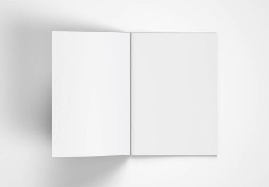 A4 Reklam Dergisi Broşürü Model 3D Hazırlama Beyaz Arkaplanı