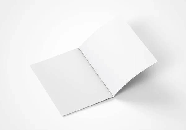 Pubblicità Magazine Brochure Mockup Rendering Sfondo Bianco — Foto Stock