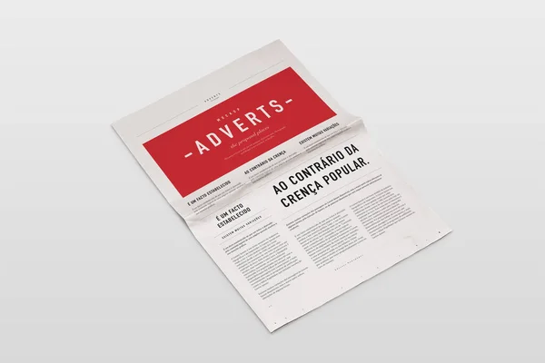 Revista Publicidade Jornais Brochura Mockup Rendering White Background — Fotografia de Stock