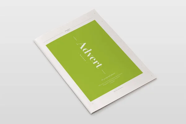 Krant Reclame Magazine Brochure Mockup Rendering White Achtergrond — Stockfoto