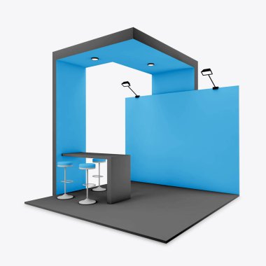 Sergi Gösterimi Stand Mockup 3B Hazırlama