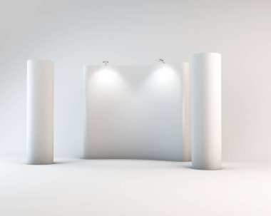 Sergi Gösterimi Stand Mockup 3B Hazırlama