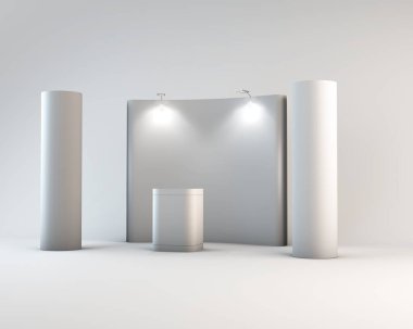 Sergi Gösterimi Stand Mockup 3B Hazırlama