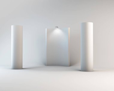 Sergi Gösterimi Stand Mockup 3B Hazırlama