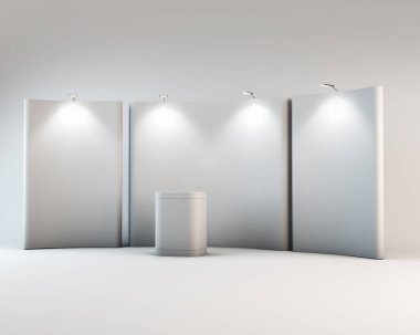Sergi Gösterimi Stand Mockup 3B Hazırlama