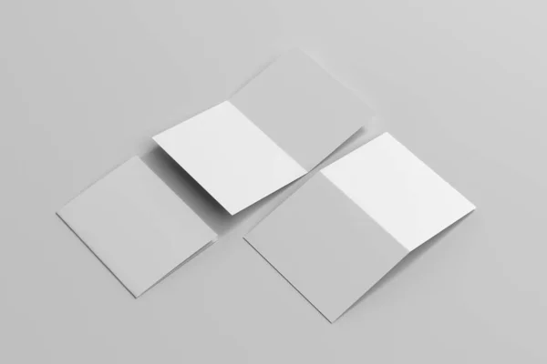 Fold A4パンフレット Mockups 3Dレンダリング — ストック写真