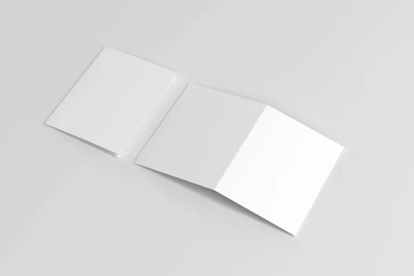 Fold Broszura Makiety Rendering — Zdjęcie stockowe