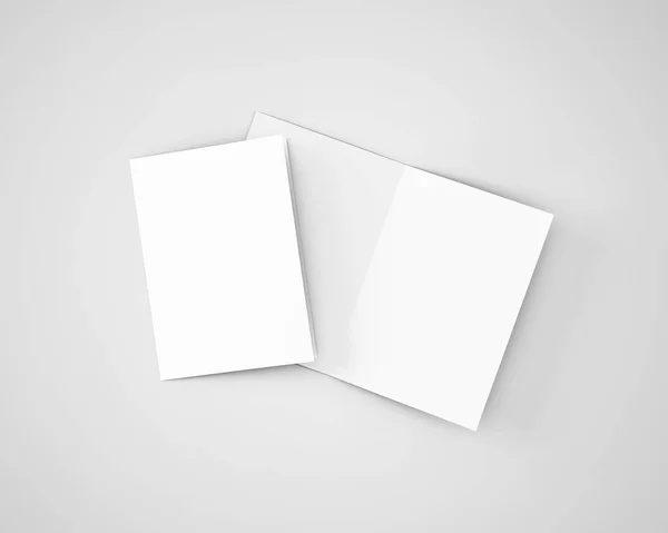 Fold Broschüre Mockups Rendering — Stockfoto