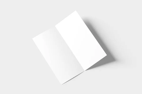 二つ折りモックアップパンフレット 3Dレンダリング — ストック写真