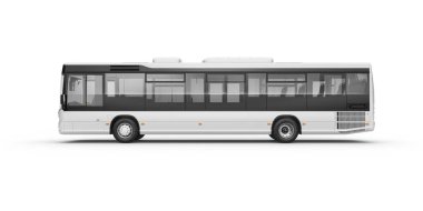 Beyaz arkaplanda Otobüs Model 3D Hazırlama