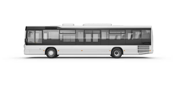 Bus Mockup Rendering Sfondo Bianco — Foto Stock