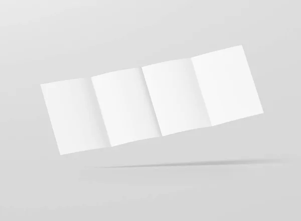 Roll Fold Broszura Makieta Rendering — Zdjęcie stockowe
