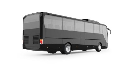 Beyaz arkaplanda Otobüs Model 3D Hazırlama