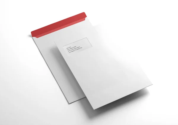 Envelope Mockup Renderização — Fotografia de Stock