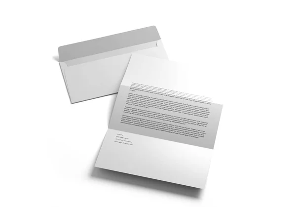 Envelope Mockup Renderização — Fotografia de Stock