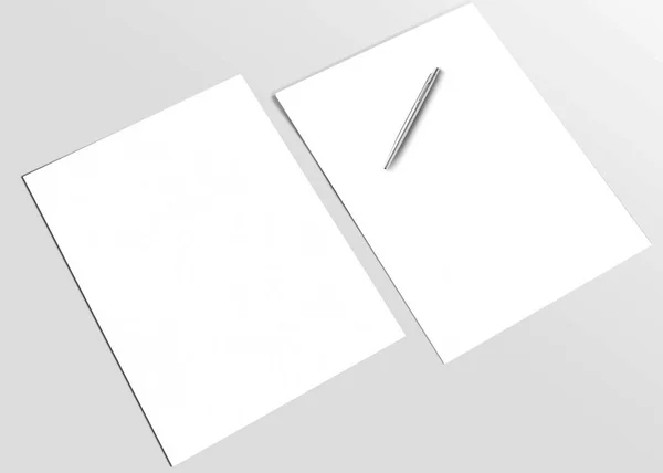File Fold Mockup Сайті Gray Background Rendering — стокове фото