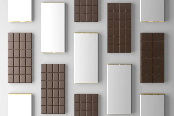 Riegel Schokoladenverpackung Mockup Rendering — Stockfoto