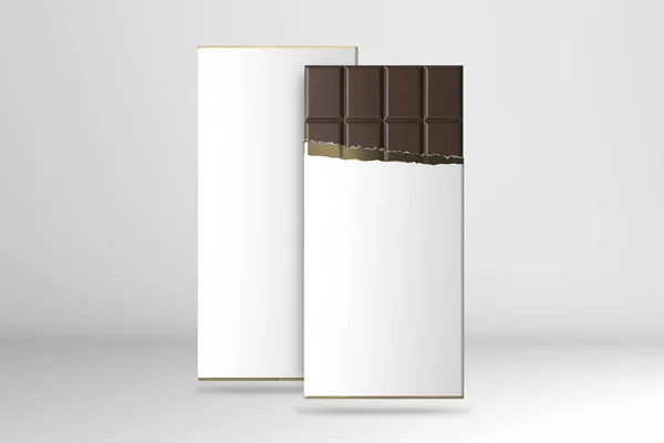 Bar Chocolate Packaging Mockup Rendering — Foto de Stock
