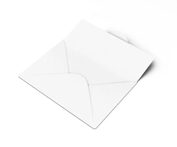 Convite Cartão Postal Com Envelope Mockup Rendering — Fotografia de Stock
