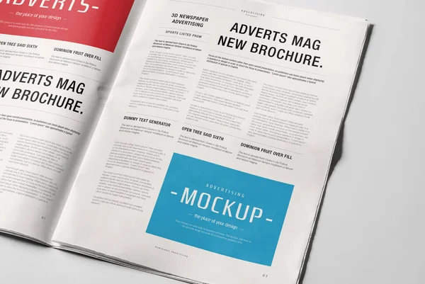 Gazete Reklamcılığı Dergisi Broşürü Model 3D Hazırlama Beyaz Arkaplan