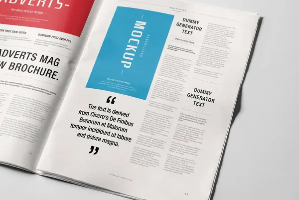 Gazete Reklamcılığı Dergisi Broşürü Model 3D Hazırlama Beyaz Arkaplan
