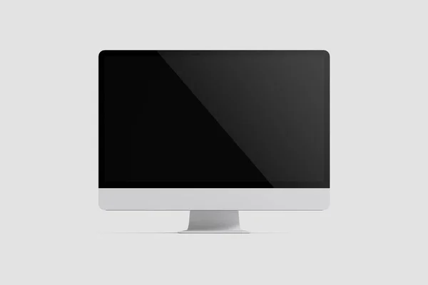 灰色の背景に隔離された空白のスクリーンセーバーを使用して設定されたデバイス3Dレンダリング — ストック写真