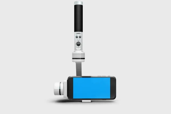 Mobiele Telefoon Met Selfie Stick Mockup Rendering — Stockfoto