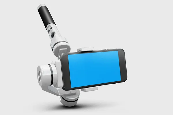 Téléphone Portable Avec Selfie Stick Maquette Rendu — Photo