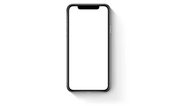 Boş ekran ile cep telefonu beyaz arkaplan 3B oluşturma